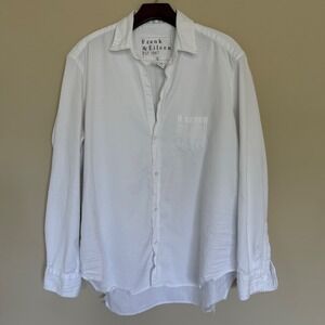 Frank & Eileen Men's Eileen Style White Button Down Shirt L Relaxed Fit Casual